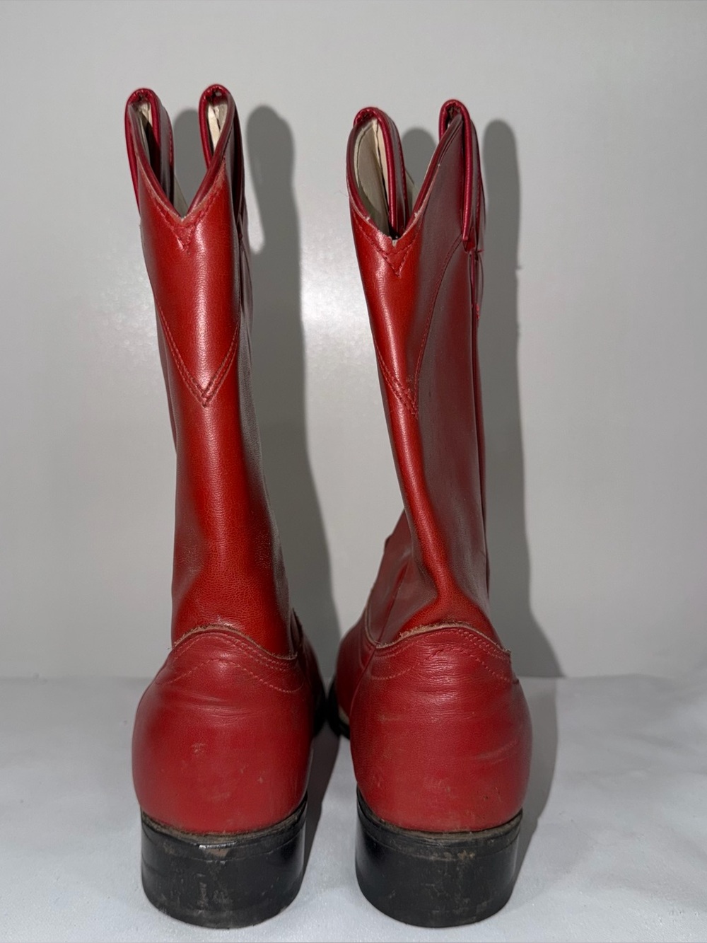 vintage Laredo Red Leather Roper Cowboy Boots - Picture 4 of 10